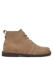 Birkenstock Botki Uppsala Mid Leve 1028156 Beżowy. Brązowe botki damskie Birkenstock, bez wzorów, ze skóry, bez obcasa, na płaskiej podeszwie, bez zapięcia. Za 769.99 zł.