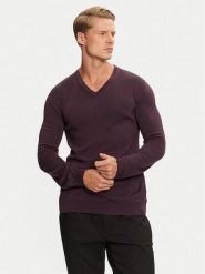 Hugo Sweter San Vredo-M 50474172 Fioletowy Slim Fit. Fioletowe swetry męskie Hugo, m, bez wzorów, z wełny, bez kołnierzyka, bez ramiączek. Za 289.99 zł.