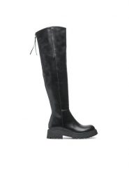 Jenny Fairy Kozaki WS5851-16 Czarny. Czarne kozaki damskie Jenny Fairy, bez wzorów, ze skóry, bez obcasa, na płaskiej podeszwie, bez zapięcia. Za 249.99 zł.