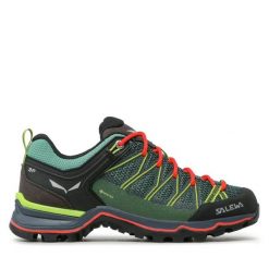 Trekkingi Salewa. Zielone obuwie sportowe damskie Salewa, bez wzorów, z gore-texu, bez zapięcia, trekkingowe, gore-tex. Za 699.99 zł.