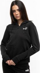 Puma Bluza damska Puma ESS Small Logo Full-Zip Hoodie TR czarna 586813 01 XS. Czarne bluzy damskie Puma, xs, bez wzorów, bez ramiączek, bez kaptura. Za 200.88 zł.