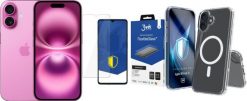 Smartfon Apple iPhone 16 128GB Pink (MYEA3) + FlexibleGlass + Etui Armor MagCase. Różowe smartfony Apple. Za 3,361.00 zł.