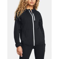 Kurtka do biegania damska Under Armour Phantom Windbreaker. Czarne kurtki sportowe damskie Under Armour, l, bez wzorów, bez ramiączek, bez kaptura, do biegania. Za 379.99 zł.