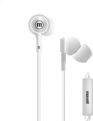 Słuchawki Maxell MAXELL EARPHONES IN-TIPS IN EAR STEREO WITH MICROPHONE WHITE 304011.00.CN. Białe słuchawki douszne Maxell. Za 42.87 zł.