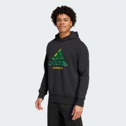 Bluza z kapturem Jamaica Seasonal Doubleknit. Czarne bluzy męskie Adidas, uniwersalny, bez wzorów, z kapturem, do piłki nożnej. Za 349.00 zł.