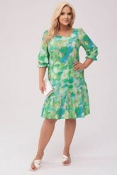 Sukienka Arie w odcieniach zieleni XXL OVERSIZE WIOSNA. Zielone sukienki damskie Moda Size Plus Iwanek, na komunię, na wiosnę, s, bez wzorów, z elastanu, z asymetrycznym kołnierzem, bez ramiączek, mini, asymetryczne. W wyprzedaży za 139.90 zł.