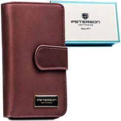 Fioletowy portfel damski ze skóry naturalnej i ekologicznej zamykany na zatrzask i suwak PTN PS116-HNL Peterson. Fioletowe portfele damskie Peterson, ze skóry. Za 129.99 zł.