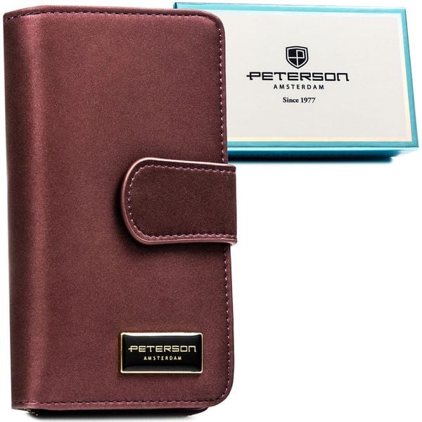 Fioletowy portfel damski ze skóry naturalnej i ekologicznej zamykany na zatrzask i suwak PTN PS116-HNL Peterson. Fioletowe portfele damskie Peterson, ze skóry. Za 125.99 zł.