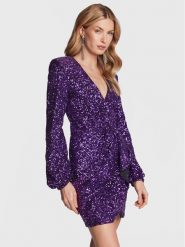 Pinko Sukienka koktajlowa Burano 100130 Y5LQ Fioletowy Regular Fit. Fioletowe sukienki damskie Pinko, xs, bez wzorów, z syntetyku, wizytowe, bez kołnierzyka, bez ramiączek. Za 1,979.00 zł.
