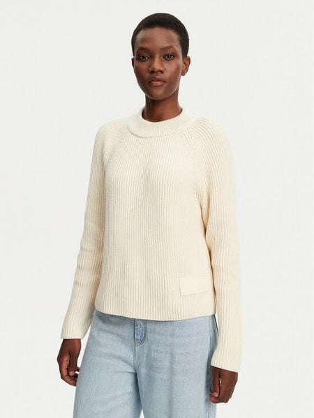 AMI Paris Sweter FKS024.KN0031 Écru Regular Fit. Swetry nierozpinane damskie AMI PARIS, xs, bez wzorów, z bawełny, bez kołnierzyka, bez ramiączek. Za 1,749.00 zł.