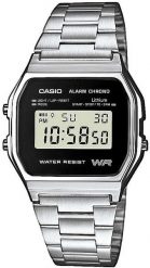 Zegarek Casio Zegarek męski Retro Silver srebrny (A158WEA-1EF). Szare zegarki męskie Casio, bez wzorów, srebrne. Za 143.52 zł.