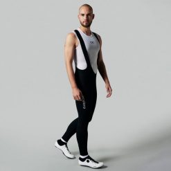 Męskie długie spodnie kolarskie z szelkami do kolarstwa górskiego. Czarne spodnie sportowe męskie ACELERA, m, bez wzorów, rowerowe. W wyprzedaży za 211.46 zł.