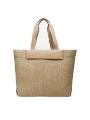 Calvin Klein Torebka Ck Raffia Large Shopper K60K613025 Beżowy. Brązowe torebki do ręki damskie Calvin Klein, bez wzorów, z tworzywa sztucznego, bez dodatków. Za 419.99 zł.