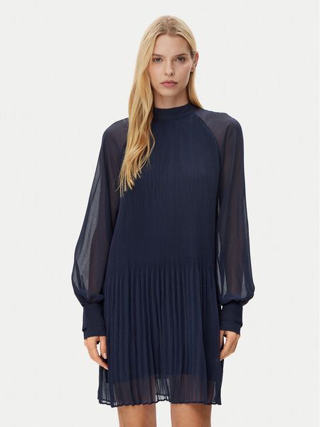 BOSS Sukienka codzienna Dolumi 50531542 Granatowy Regular Fit. Niebieskie sukienki damskie Boss, na co dzień, bez wzorów, z syntetyku, bez kołnierzyka, bez ramiączek, proste. Za 989.99 zł.