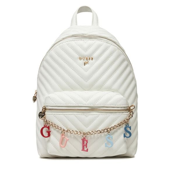Plecak Guess. Białe plecaki damskie Guess, z aplikacjami. Za 344.99 zł.
