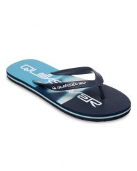 Klapki dla Mężczyzn MOLOKAI STRIPE Niebieski. Niebieskie klapki męskie Quiksilver, bez wzorów, z gumy, bez zapięcia. Za 66.49 zł.