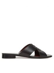 Tory Burch Klapki Miller 162574 Czarny. Czarne klapki damskie Tory Burch, bez wzorów, ze skóry, bez obcasa, bez zapięcia. Za 949.99 zł.