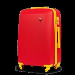 Walizka średnia Wings x Jagiellonia 24" RED. Czerwone walizki damskie Wings, bez wzorów, z materiału, średnie. Za 189.90 zł.