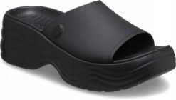 Klapki Dla Dorosłych Crocs Skyline Slide. Czarne klapki męskie Crocs, bez wzorów, z materiału, bez zapięcia. Za 197.99 zł.