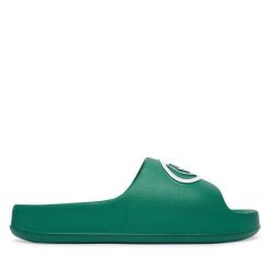 Klapki adidas. Zielone klapki męskie Adidas, bez wzorów, bez zapięcia. Za 179.99 zł.