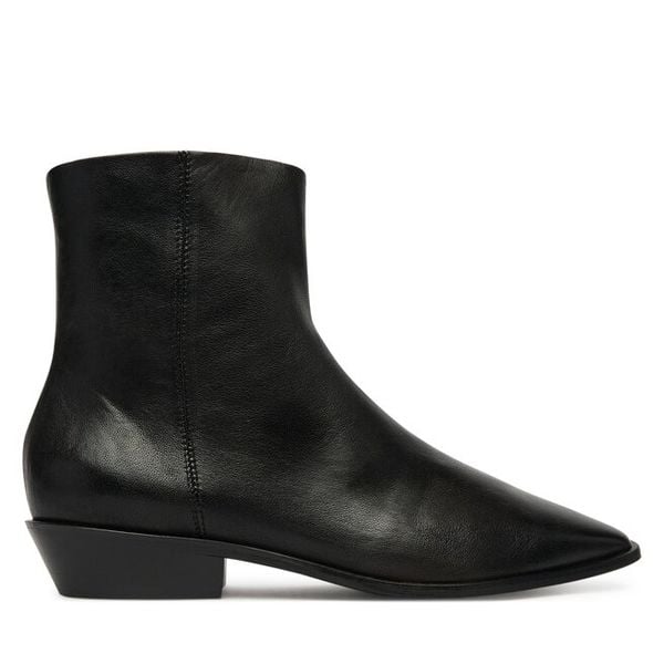 Botki Balagan. Czarne botki damskie BALAGAN, bez wzorów, bez obcasa, na słupku, bez zapięcia. Za 579.99 zł.