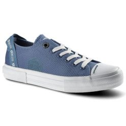 Niebieskie Trampki Big Star Damskie Stylowe Buty. Niebieskie trampki i tenisówki damskie BIG STAR, bez wzorów, z gumy, bez zapięcia. Za 74.99 zł.