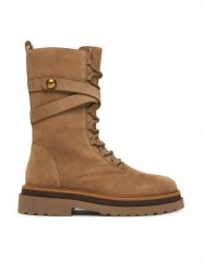 TWINSET Botki 252TGT050 Brązowy. Brązowe botki damskie Twinset, bez wzorów, ze skóry, bez obcasa, na płaskiej podeszwie, bez zapięcia. Za 1,299.00 zł.