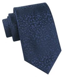Klasyczny Krawat Męski - Chattier - Głęboki Granat, Drobne Listki. Niebieskie krawaty i muchy Chattier, bez wzorów, z tkaniny, eleganckie. Za 49.00 zł.