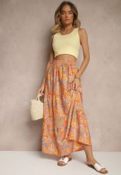 Pomarańczowa Spódnica Rozkloszowana High Waist z Motywem Paisley Nevolissa. Brązowe spódnice damskie Renee, na co dzień, l, z aplikacjami, z podwyższonym stanem, maxi, koszulowe. Za 44.99 zł.