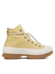 Converse Botki Chuck Taylor All Star Lugged 2.0 A03500C Żółty. Żółte botki damskie Converse, bez wzorów, z materiału, retro, bez obcasa, na płaskiej podeszwie, bez zapięcia. Za 419.99 zł.