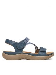 Rieker Sandały 64870-14 Niebieski. Niebieskie sandały damskie Rieker, bez wzorów, z materiału, bez obcasa, na płaskiej podeszwie, bez zapięcia. Za 319.99 zł.