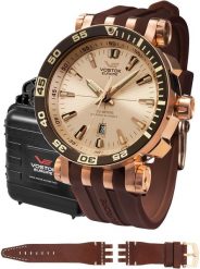 Zegarek męski Vostok Europe NH35A-575B281S brązowy. Brązowe zegarki męskie Vostok Europe, bez wzorów. Za 6,853.44 zł.