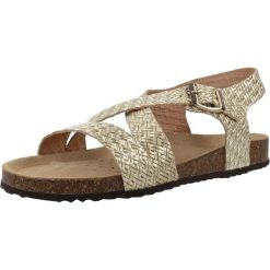 Sandały GEOX D BRIONIA Złoty. Żółte sandały damskie Geox, bez wzorów, ze skóry, bez obcasa, bez zapięcia. Za 354.99 zł.