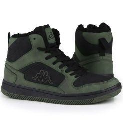Buty męskie zimowe ocieplane Kappa LINEUP FUR. Czarne buty zimowe męskie Kappa, na zimę, bez wzorów, bez obcasa, bez zapięcia. Za 143.10 zł.