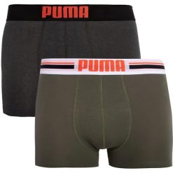Bokserki Puma dla mężczyzn - Pakiet 2 w zieleni wojskowej - Komfort i Jakość. Zielone bokserki męskie GLENMUIR, bez wzorów, z bawełny. Za 157.99 zł.