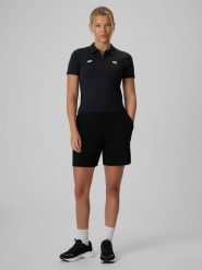 4F Spodenki dresowe damskie - czarne S. Czarne szorty damskie 4F, bez wzorów, z dresówki. Za 129.99 zł.