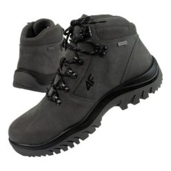 Buty trekkingowe 4F OBMH258 25S szare. Szare trekkingi męskie ze skóry, za kostkę, bez zapięcia. Za 640.22 zł.