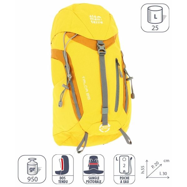 Plecak Elementerre talca 25 l. Żółte plecaki damskie Elementerre, bez wzorów, sportowe. Za 325.00 zł.