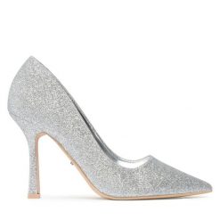 Szpilki DeeZee. Szare szpilki damskie DeeZee, bez wzorów, bez obcasa, na szpilce, bez zapięcia. Za 100.99 zł.