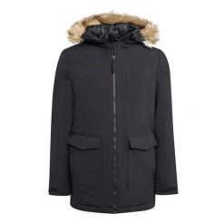 Parka z kapturem adidas Paveric Climawarm. Czarne parki męskie Adidas, na zimę, l, bez wzorów, z futra, bez kołnierzyka, z kapturem. Za 360.00 zł.