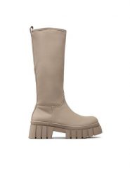DeeZee Kozaki ZAL90099Y-3 Beżowy. Brązowe kozaki damskie DeeZee, bez wzorów, ze skóry, bez obcasa, na płaskiej podeszwie, bez zapięcia. Za 249.99 zł.