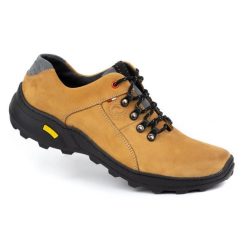 Olivier Męskie buty trekkingowe 296GT żółte. Żółte trekkingi męskie ze skóry, bez zapięcia. Za 319.69 zł.