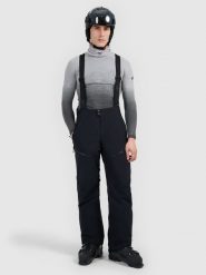 4F Spodnie narciarskie z szelkami membrana 15000 męskie - czarne L. Czarne spodnie sportowe męskie 4F, l, bez wzorów, z materiału, narciarskie, thinsulate. Za 799.99 zł.