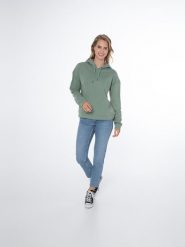 Bluza damska Protest NXGANHA hoody. Zielone bluzy damskie Protest, s, bez wzorów, z dzianiny, eleganckie, bez ramiączek, z kapturem. Za 259.90 zł.