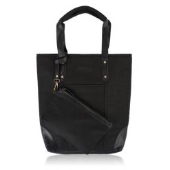 Shopperka czarna Paolo Peruzzi E-23-BL. Czarne shopperki damskie Paolo Peruzzi, bez wzorów, z bawełny, bez dodatków. Za 129.99 zł.