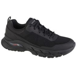 Buty do chodzenia męskie, Skechers Arch Fit Baxter - Pendroy. Czarne buty sportowe męskie Skechers, bez wzorów, bez zapięcia, trekkingowe. Za 349.99 zł.