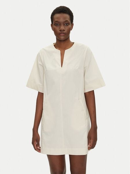 Bomboogie Sukienka codzienna AW8868TCSA5 Beżowy Relaxed Fit. Brązowe sukienki damskie Bomboogie, na co dzień, bez wzorów, z bawełny, bez kołnierzyka, bez ramiączek, proste. Za 319.99 zł.