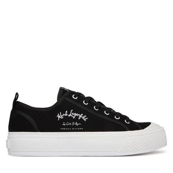 Trampki KARL LAGERFELD. Czarne trampki męskie KARL LAGERFELD, bez wzorów, bez zapięcia. Za 408.99 zł.