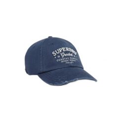 Damska czapka z daszkiem Superdry Vintage Applique. Niebieskie czapki damskie Superdry, z aplikacjami, klasyczne. Za 136.80 zł.