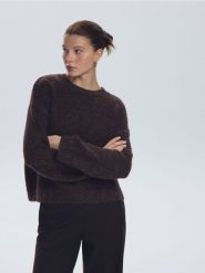 Wzorzysty sweter - wielobarwny. Swetry nierozpinane damskie Reserved, l, bez wzorów, z dzianiny, bez kołnierzyka, bez ramiączek. Za 139.99 zł.